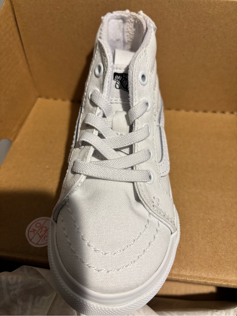 Vans Kids White High-Top Canvas Sneakers